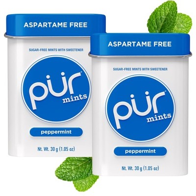 PUR Mints | Aspartame Free Mints | Made with Xylitol | Sugar Free, 30 Pieces