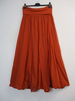 Made Iin Italy Damen Lagenlook Maxirock 1/2 gefüttert 100% Baumwolle 12 Farben
