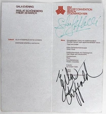 ELLA FITZGERALD + STEPHANE GRAPELLI – rare original Berlin 1974 SIGNED menu card