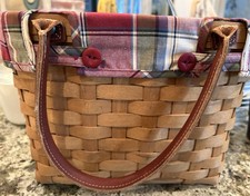 Longaberger Basket Purse Plaid Lining
