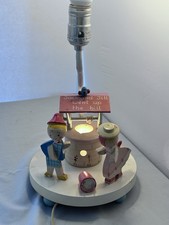 Vintage 1950s Jack  Jill Lamp Nursery Wooden 3 Way Night Light Nightlight Works