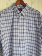 UNTUCKit Shirt Mens XL Blue Check Long Sleeve Stretch Button-Up Casual Pocket
