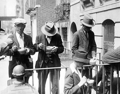 New York NY Feeding New York hungry from a doorstep East 62nd Stree- Old Photo