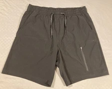 Layer 8 Mens Medium Black Qwick-Dry Shorts : With Zippered Pocket