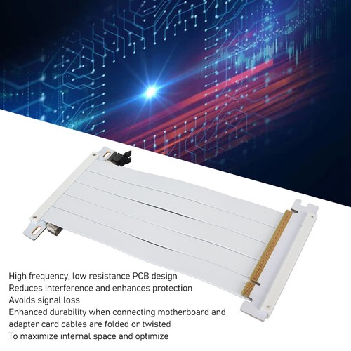 PCIE 4.0 X16 Riser Cable High Speed Flexible Double Sided 180° GPU Extension FY - Afbeelding 4 van 43