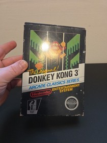 Donkey Kong 3 Nes Nintendo RARE 5 Screw Cart In Hangtab Box/No Manual MINT CART