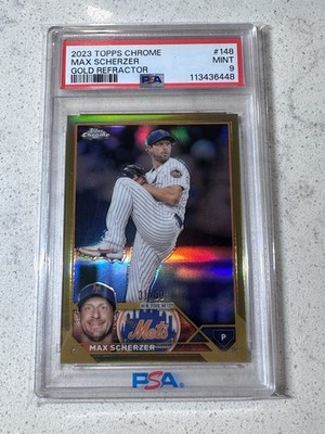 2023 Topps Chrome - Max Scherzer #148 Gold Refractor /50 - PSA 9