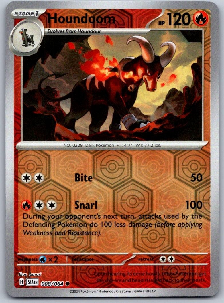 Houndoom 008/064 Common Shrouded Fable Pokemon Near Mint