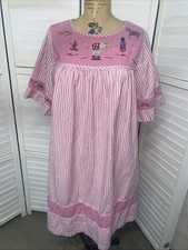 Bechamel Patio MuuMuu Dress Ruffles Embroidered Safari Giraffe Animal Sz 1X