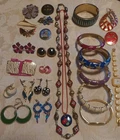 Vintage Mod New Designer Mixed Lot 26 Pieces Colorful Enamel Costume Jewelry
