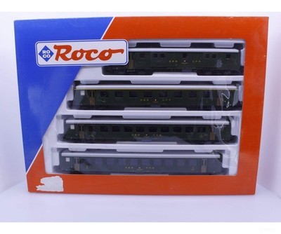 Roco 44065 HO SBB-CFF-FFS 4 Passenger Car Set, Baggage, 1st Class, 2x 2nd Class
