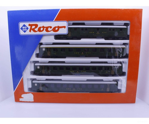 Roco 44065 HO SBB-CFF-FFS 4 Passenger Car Set, Baggage, 1st Class, 2x 2nd Class | Condition: Used