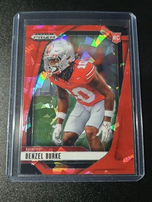 Denzel Burke - Prizm Draft 2025 - Cardinals, Ohio State - Red Cracked Ice - RC