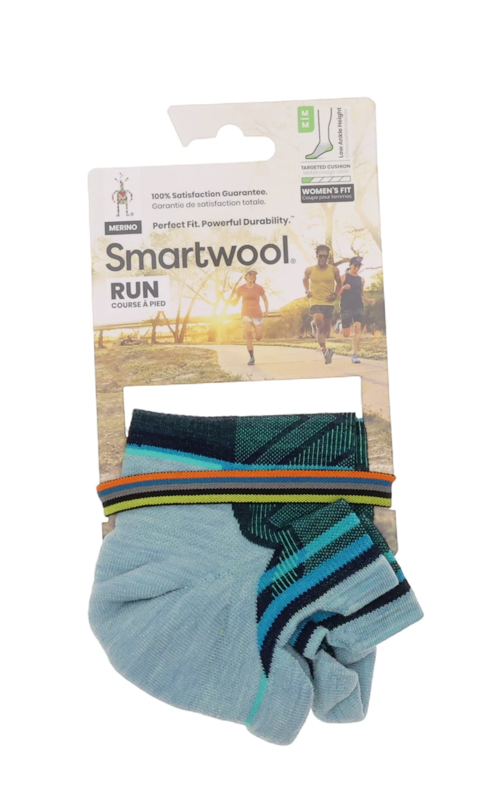Smartwool L17945 Womens Blue 1-Pair Run Targeted Cushion Low Ankle Socks Size M