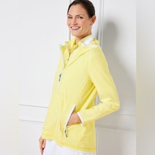 T by Talbots New Size XL Yellow Half Zip Anorak Pullover Water Resistant Flaw