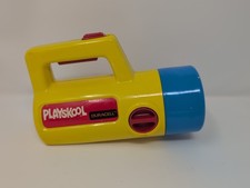 VTG 1986 Playskool Duracell Flashlight Red Green Color Change Lenses Works Great
