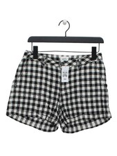Lab Dip Women's Shorts UK 8 Black Checkered Linen with Viscose Paperbag