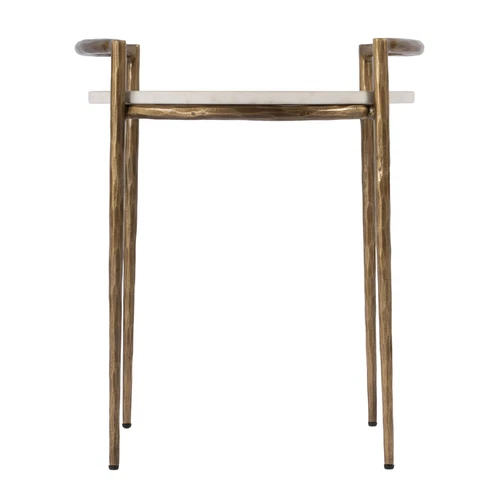 Butler Specialty Company Madlyn 19"  Round Marble and Iron Side Table - Ivory - Picture 3 of 6