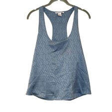 Victoria's Secret Satin Racerback Tank Top Sleepwear Logo Blue Size S