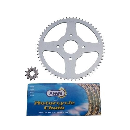 Kit chaîne AFAM 420 anti-usure pour réparer la transmission Yamaha TZR 50 de 2008