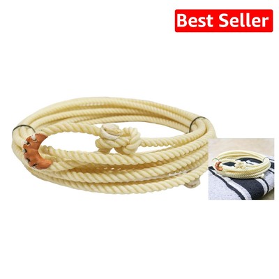 30 FT. Classic White Adult Rodeo Lariat Rope - Perfect for Equestrian Events