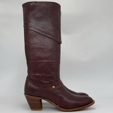 Rare VTG Tony Lama Western Cowboy Cowgirl Boots Burgundy 7.5 B