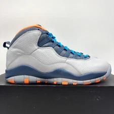 Air Jordan 10 Retro Bobcats Wolf Gray Leather Athletic Shoes 8.5 Mens 310805-026