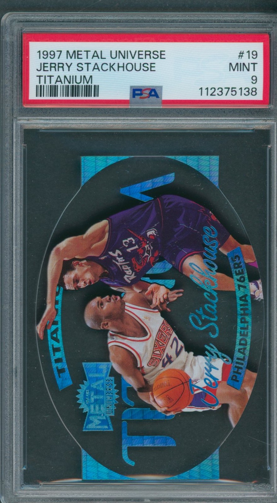 1997/98 Metal Universe Titanium #19 Jerry Stackhouse PSA MINT 9 *5138