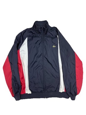 Lacoste Sport Men s XL Colorblock Full Zip Windbreaker Jacket Navy Pullover