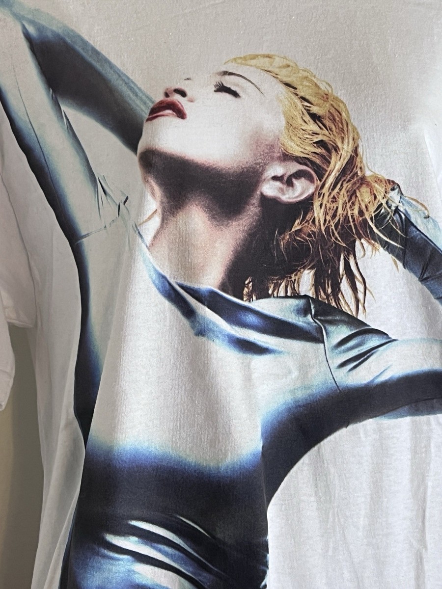 Madonna Celebration Tour T-shirt Womens Size L White Band Tee 90s