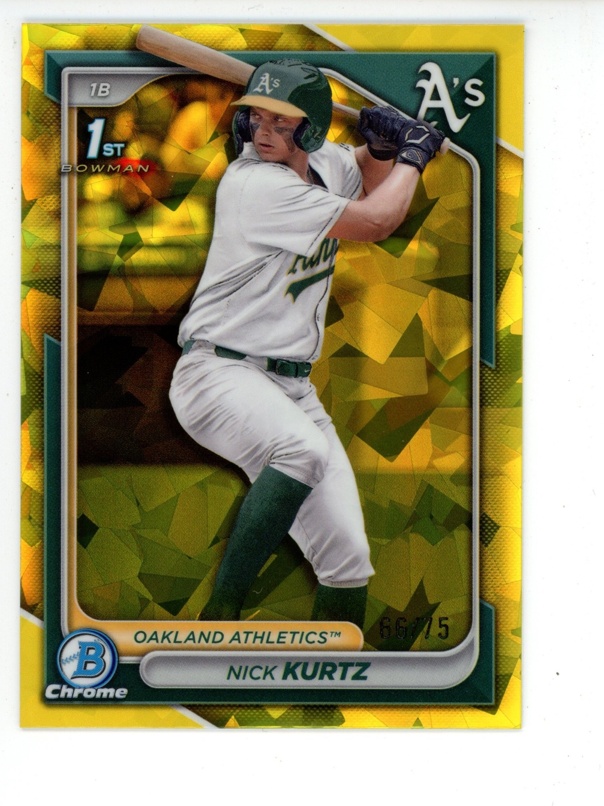 2024 Bowman Chrome Draft Sapphire Edition - Nick Kurtz #BDC-56 Yellow /75 (RC)