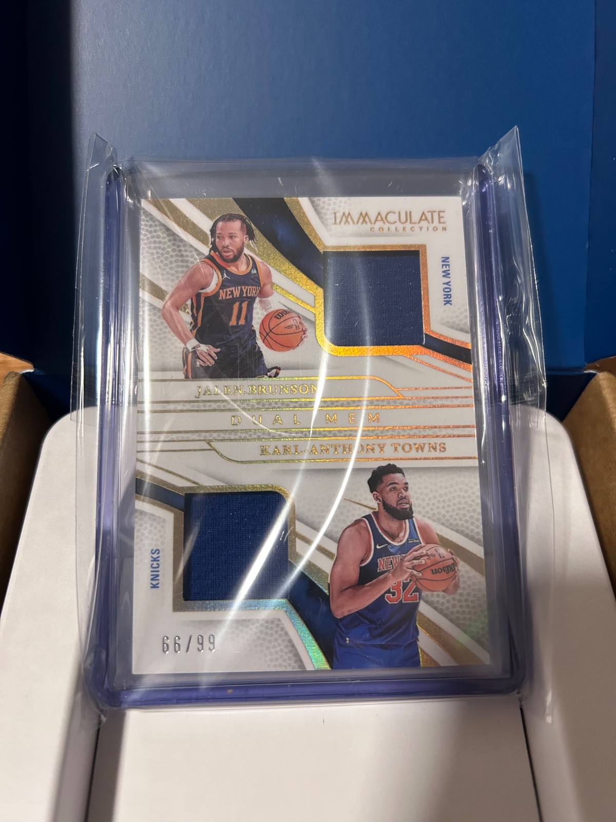 2024-25 Immaculate Jalen Brunson Karl-Anthony Towns Dual Patch 66/99 Knicks