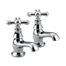 Bristan K 1/2 C Colonial Traditional Chrome Basin Taps 1 Pair Chrome on Brass