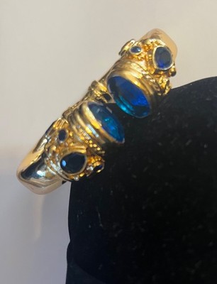 julie voss style clamper bracelet with blue stones