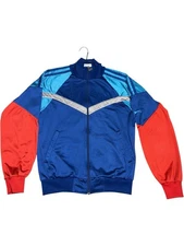 S Vintage 90s Y2K Slazenger Track Jacket Blue Red Striped Logo Embroidery Silky