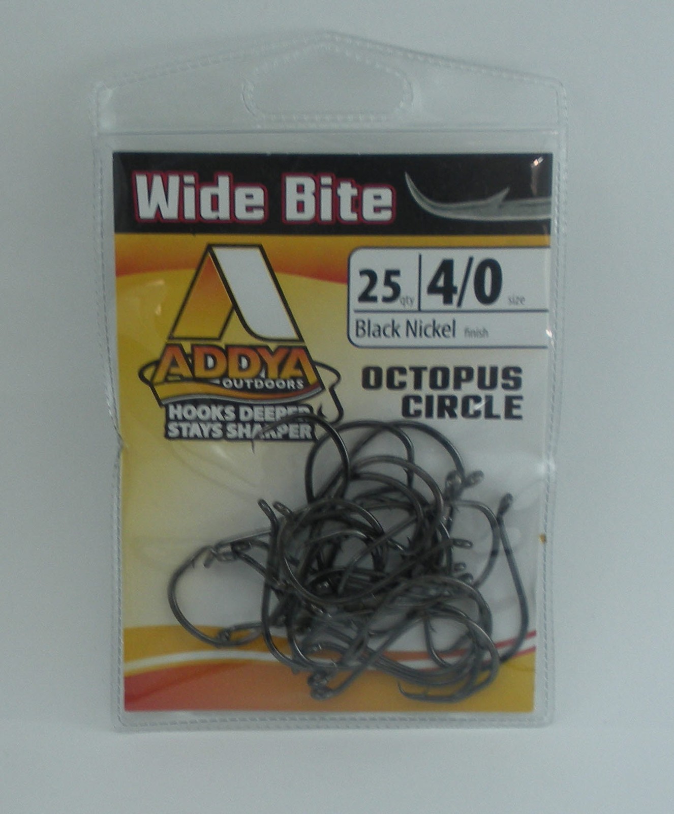 Addya A608BN4/0-25 Offset Wide Bite Octopus Circle Hook Black Nickel Sz 4/0 25CT