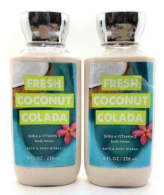 Bath & Body Works FRESH COCONUT COLADA Lotion Set VANILLA RUM HIBISCUS *SEALED*