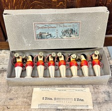 RARE Wonderful c1920 Wooden Toy Soldiers Each w Musical Note (Played Like Flute)