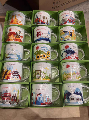 Starbucks 414ml Global City Paris New York London ''You Are Here''Ceramic Mugs Cup