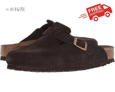 Birkenstock Boston Mocha Suede Leather Clog Shoes Narrow/Wide EU 37-45 Unisex