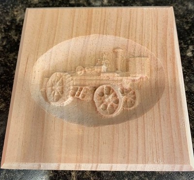 Steam Tractor Engraving Trim Wood Corner Trim Block Door Trim Block, Window Trim