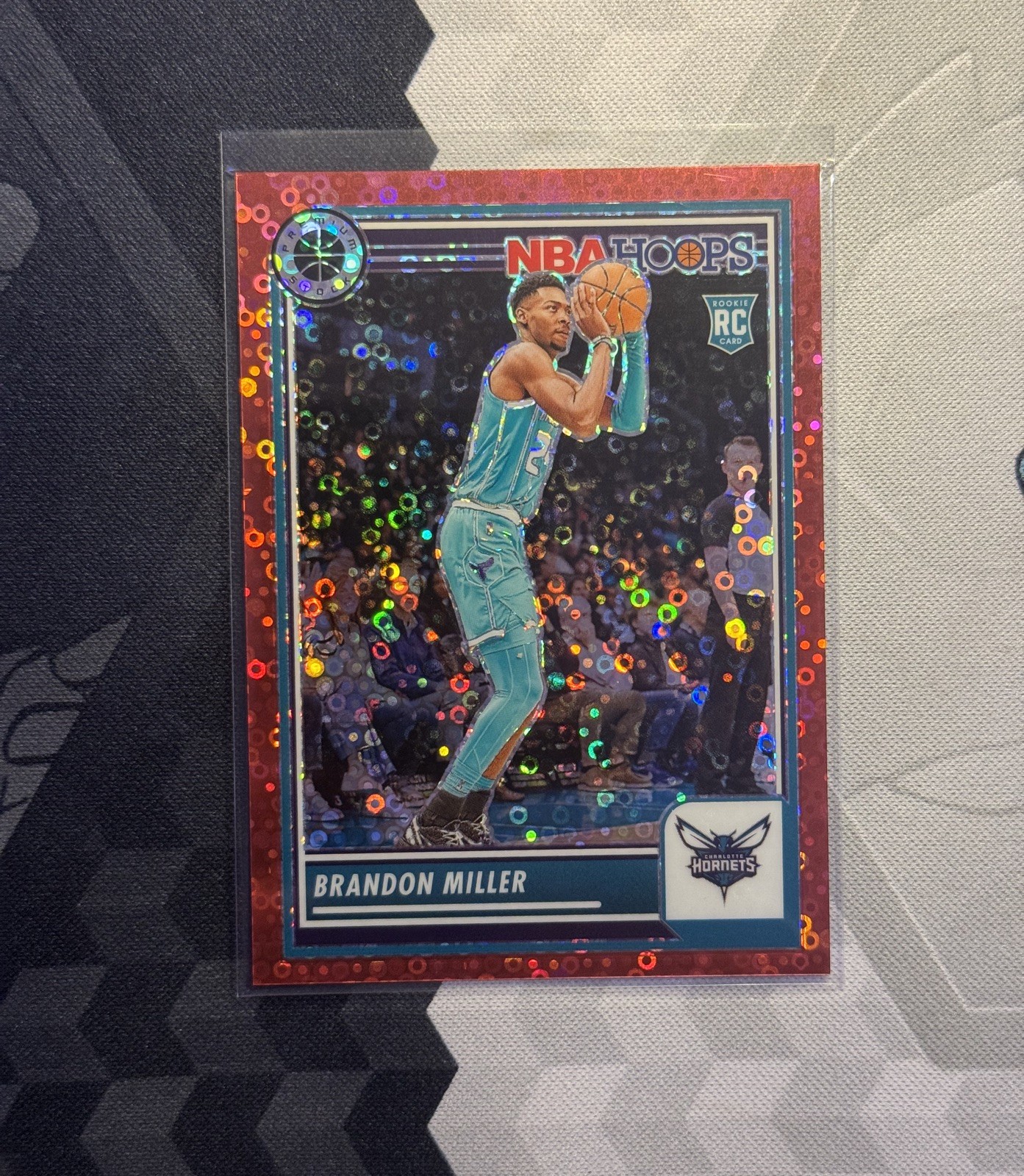 2023-24 NBA Hoops Premium Stock Brandon Miller Rookie #245 Red Disco /149 (RC)