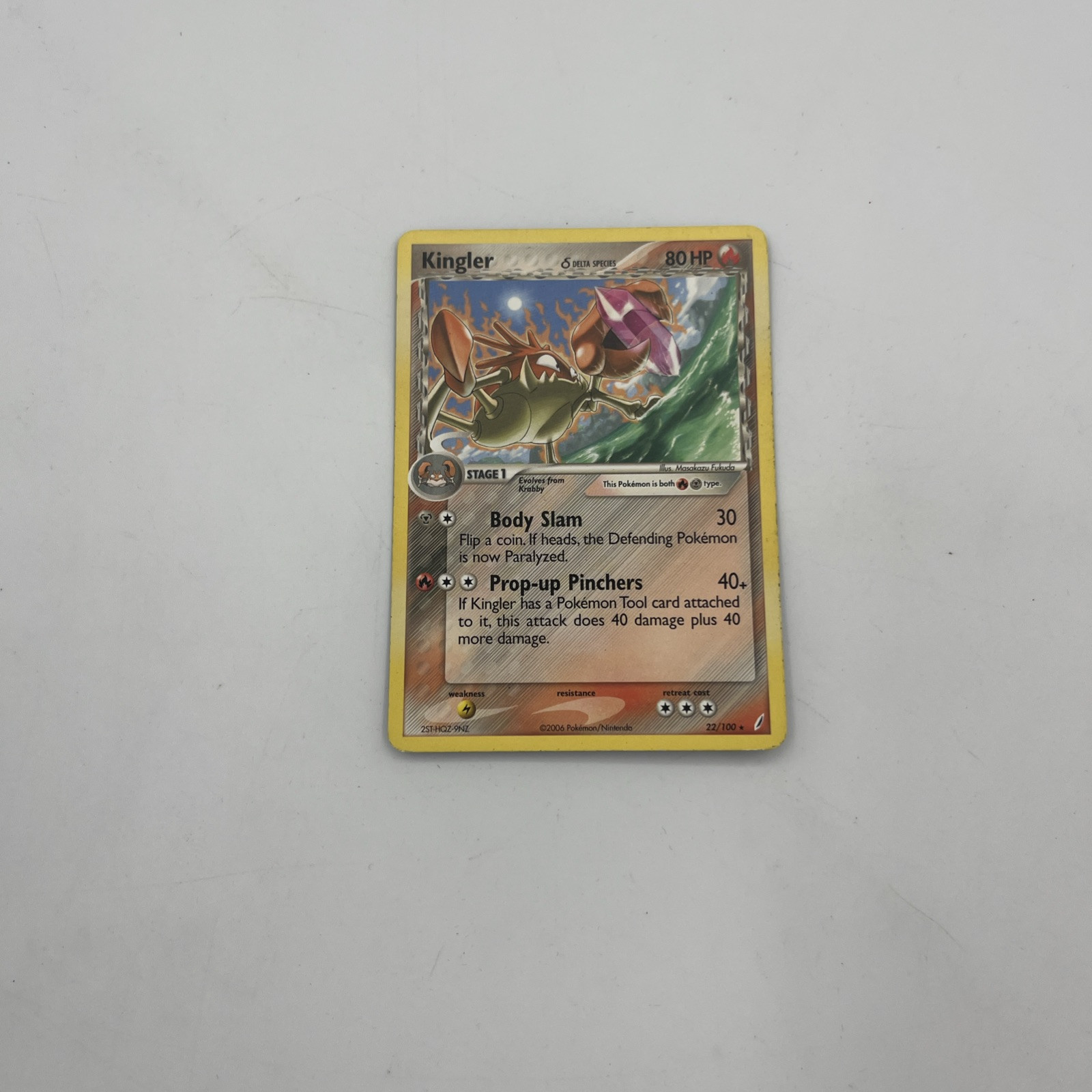 Kingler 22/100 Rare Ex Crystal Guardians Pokemon Card Non Holo LP