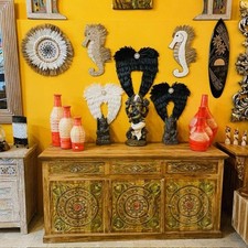 Madia porta tv buffet legno teak credenza etnica