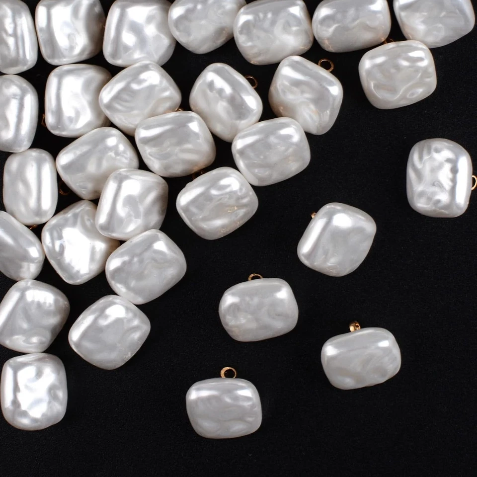 10-100Pcs Pearl Buttons with Shank for Sewing Gold Button Crafts for Clothes Lot - Image 2 of 4