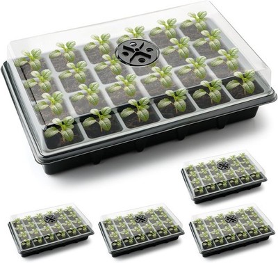 5 Pack 120-cell Seed Starter Tray kit, Plant Germination Starter Kit Growing