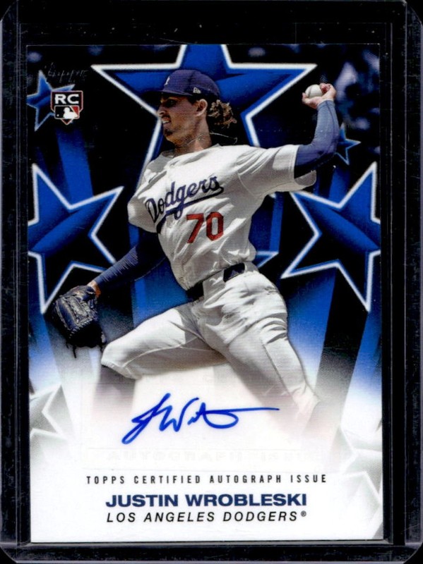 2025 Topps Justin Wrobleski Baseball Stars Auto RC Blue Rookie #/150 Dodgers