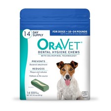 Dental Hygiene Chews for Small Dogs, Oral Care with Delmopinol, Vanilla Flavo...