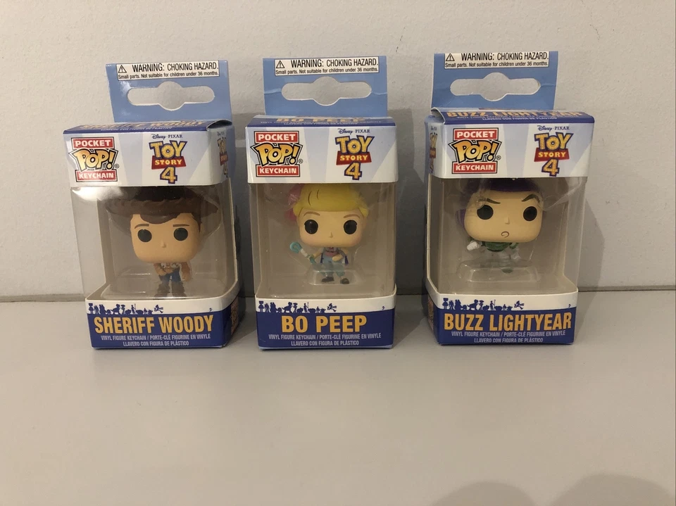 Juego de 3 llaveros Toy Story Pocket POP - Sheriff Woody, Bo Peep, Buzz Lightyear Foto 2 de 4