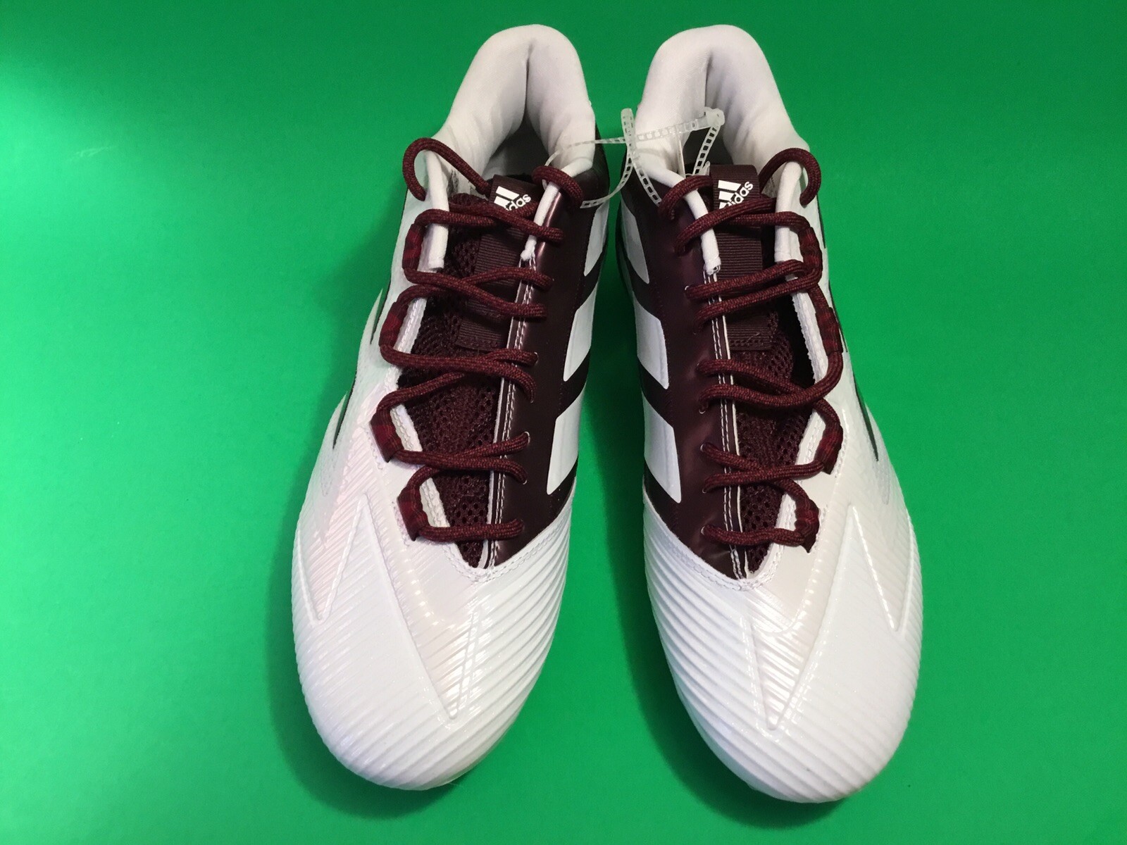 New ADIDAS FREAK CARBON LOW Men’s Football Cleats Size 12.5 White w/Dark Red thumbnail 10